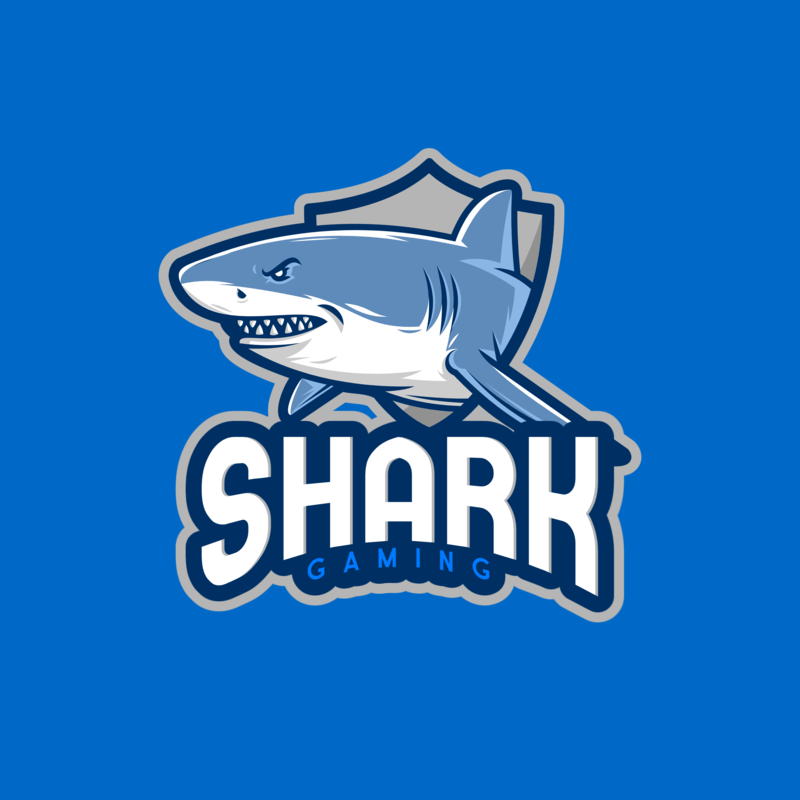 Gaming Logo Template With An Angry Shark Graphic