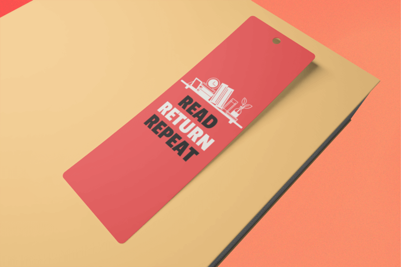 Mockup Of A Bookmark On Top Of A Color Custom Book For Teacher's Day