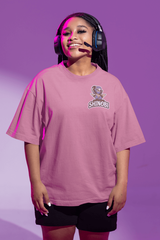 Oversized Tee Mockup Featuring A Good Gaming Logo