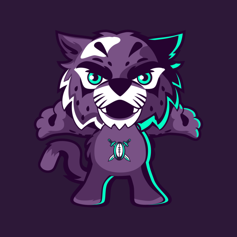 Sports Mascot Template Featuring A Wildcat