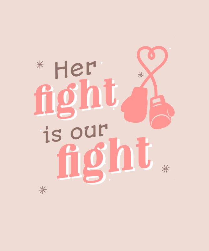 T Shirt Design Featuring A Breast Cancer Themed Quote With Illustrated Boxing Gloves