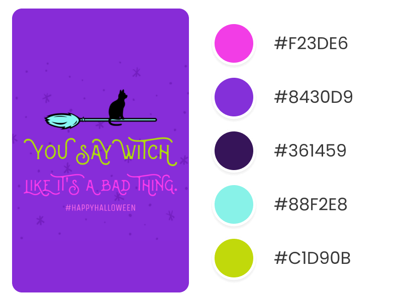 Cool Halloween Social Media Post Template With A Witch's Broom Clipart