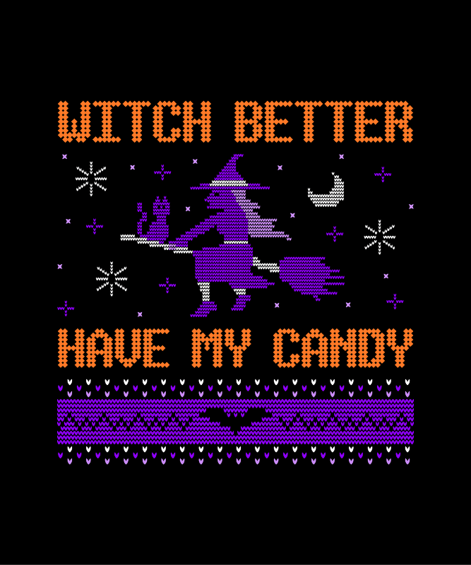 Funny Halloween T Shirt Maker With An Ugly Sweater Style