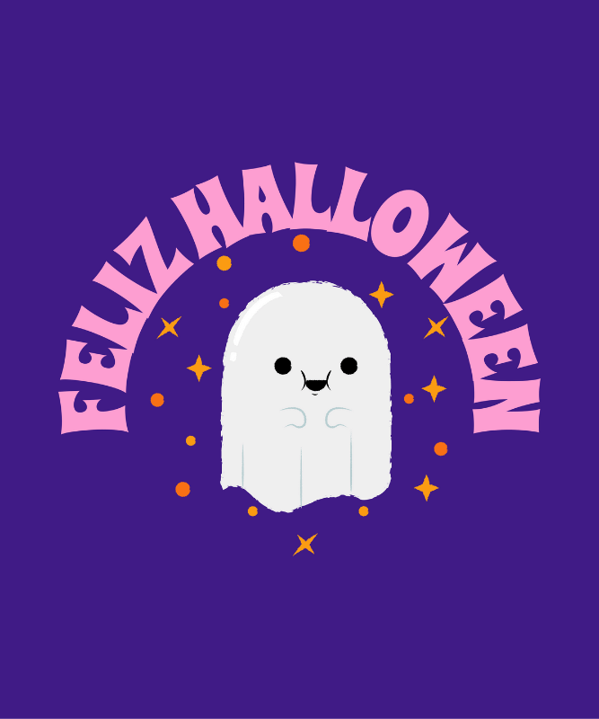 Halloween T Shirt Design Maker Featuring A Cute Little Ghost