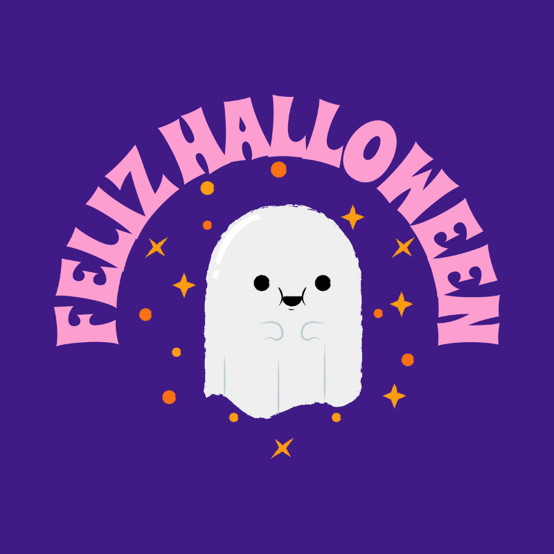 Halloween T Shirt Design Maker Featuring A Cute Little Ghost