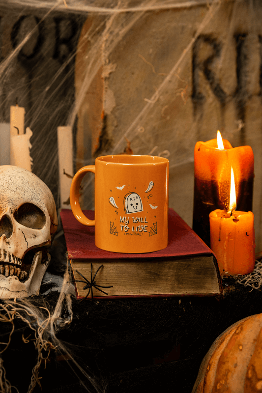 Halloween Themed Mockup Featuring An 11 Oz Coffee Mug