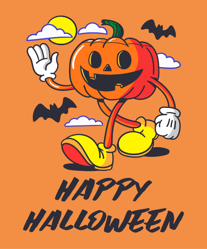 Illustrated T Shirt Design Maker Featuring Halloween Cartoons