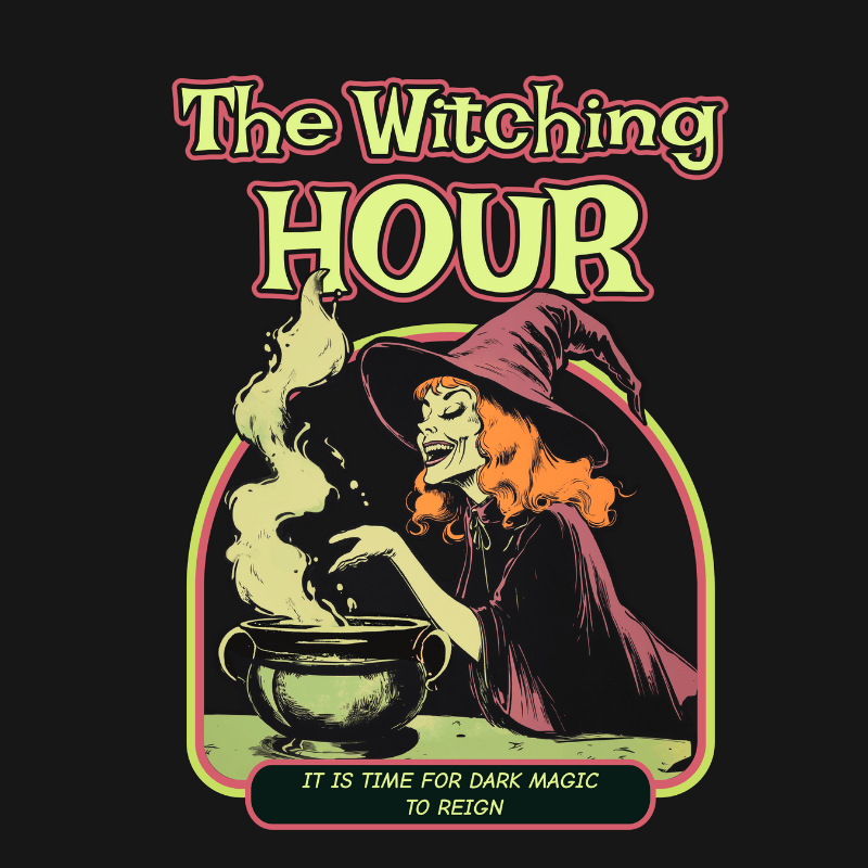 T Shirt Design Creator Featuring A Retro Style Witch Illustration