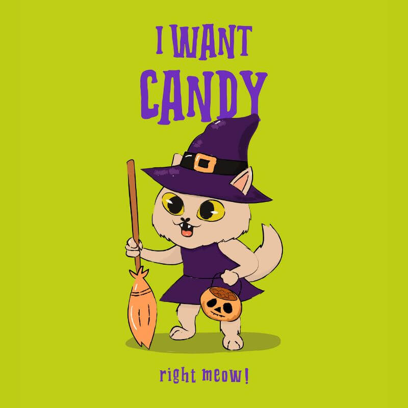 T Shirt Design Maker With A Cute Witch Kitten