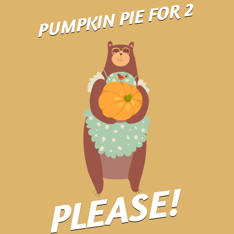 Fall Themed T Shirt Design Template Featuring A Bear With A Pumpkin