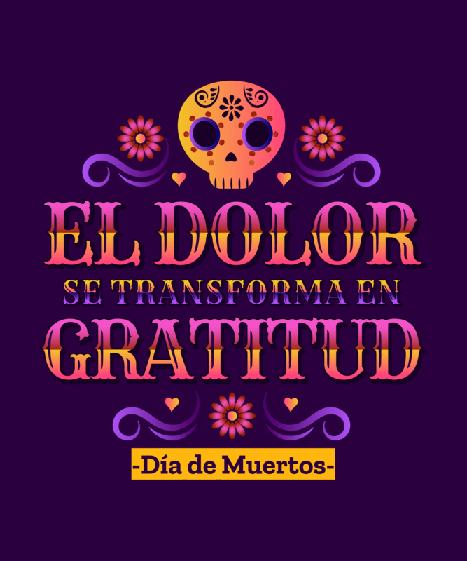 T Shirt Design Template Featuring A Colorful Style For Dia De Muertos