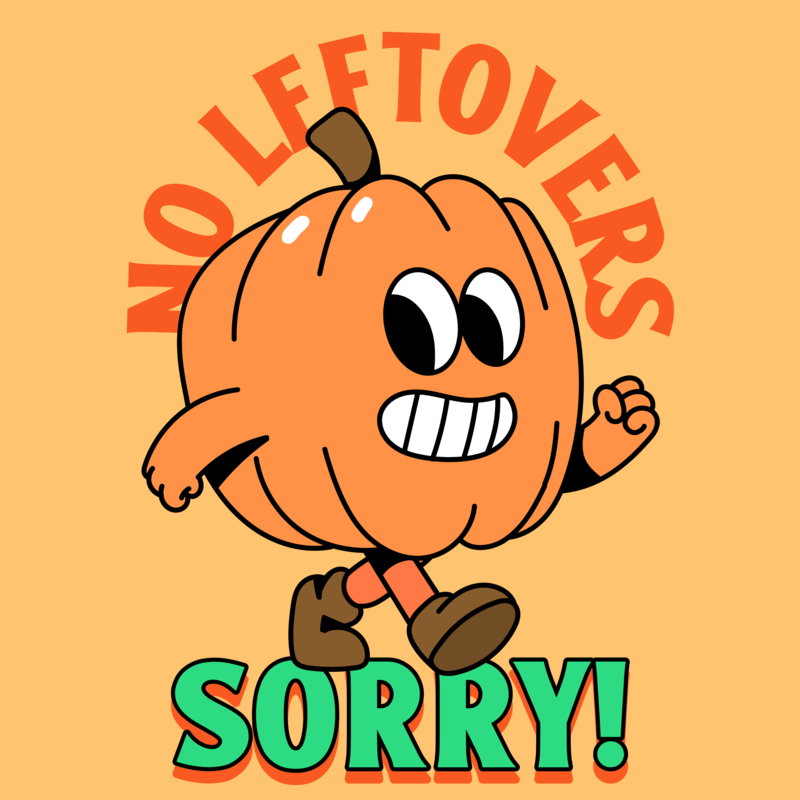 T Shirt Design Template With An Illustration Of A Pumpkin Character