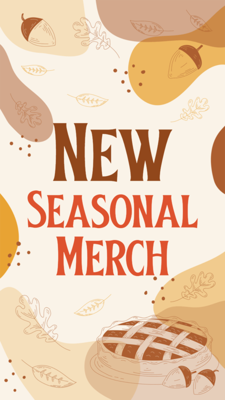 Thanksgiving Instagram Story Template Featuring A Fall Seasonal Merch Promo