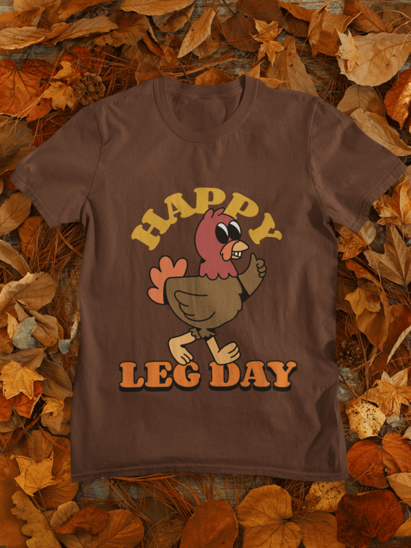 Thanksgiving T Shirt Mockup Featuring Dried Leaves