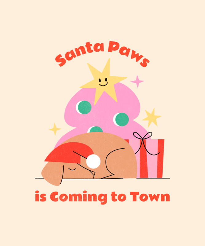 Cute T Shirt Design Creator Featuring A Sleepy Dog And A Xmas Greeting