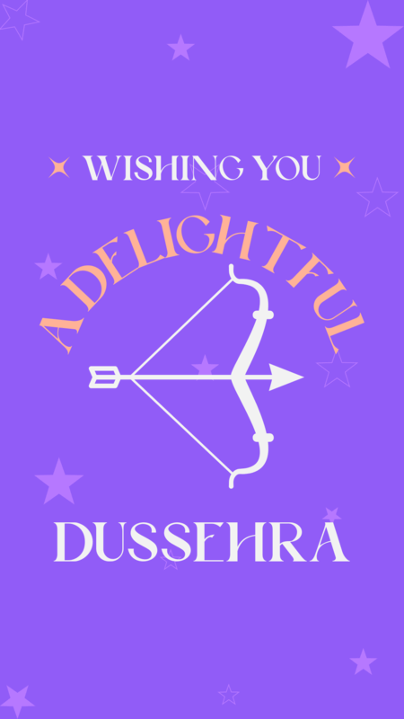 Dussehra Themed Instagram Story Generator Featuring An Illustrated Bow And Arrow