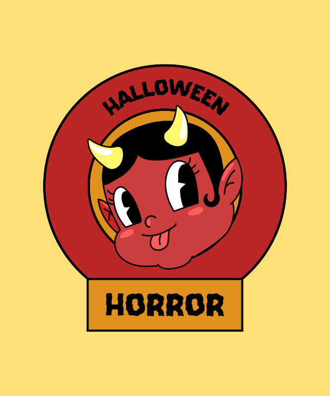 Halloween T Shirt Design Template Featuring A Naughty Little Devil For October