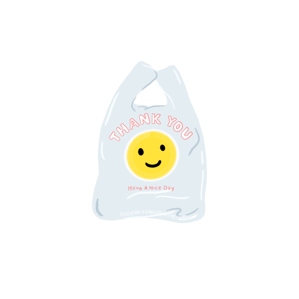 Illustration Of A Plastica Bag With A Smiley Face