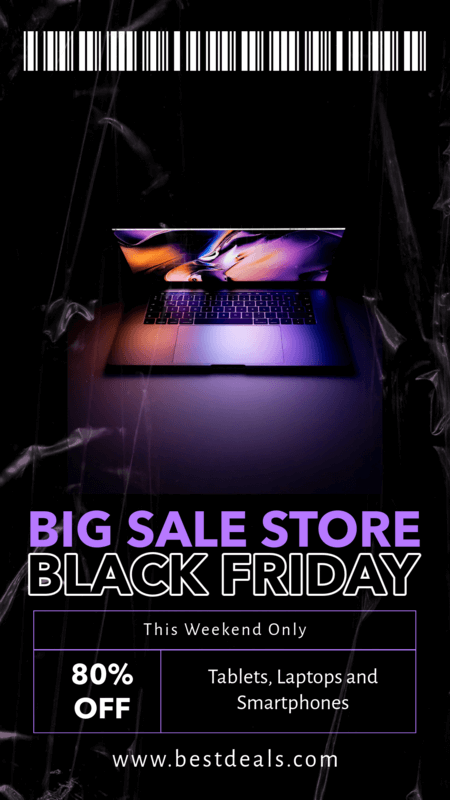 Instagram Story Design Maker For A Black Friday Discount On Tech Products