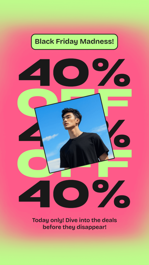 Instagram Story Maker Featuring A Gradient Aesthetic For A Black Friday Sale