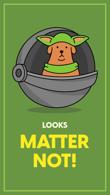 Instagram Story Maker Featuring An Illustrated Dog With A Star Wars Inspired Costume