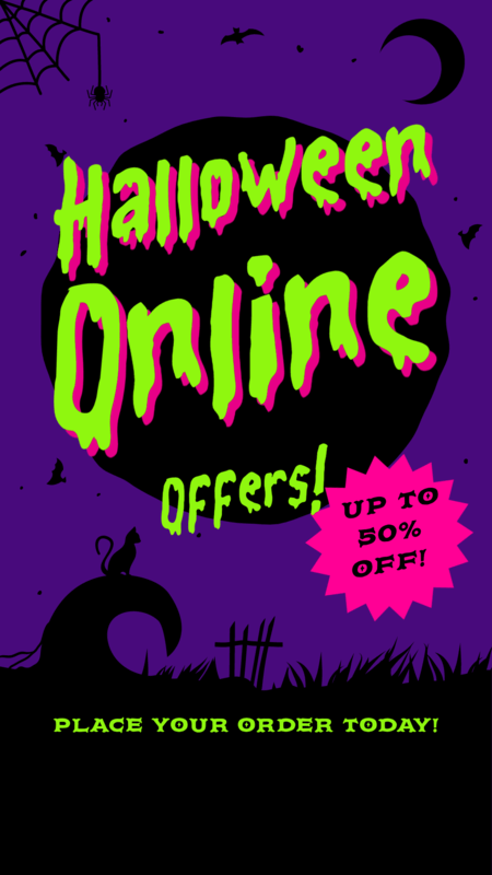 Instagram Story Maker With Spooky Illustrations To Promote Online Halloween Offers