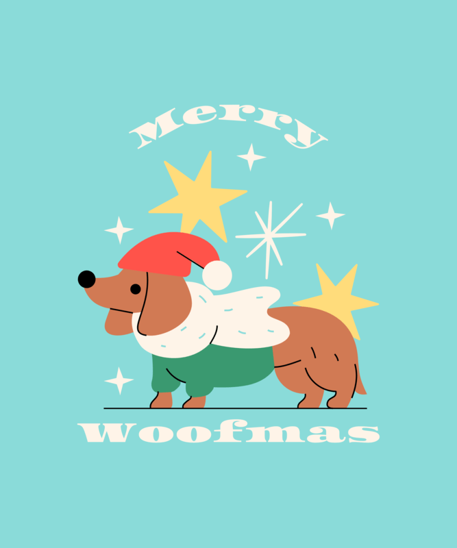 Pet Themed T Shirt Design Generator To With A Merry Woofmas