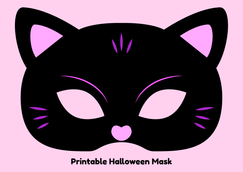 Printable Cat Mask Design Template For Halloween