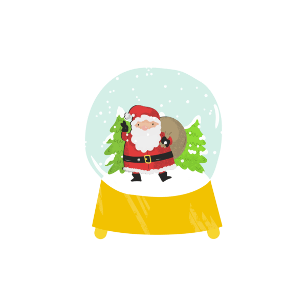 Santa Claus In A Christmas Globe Cartoon