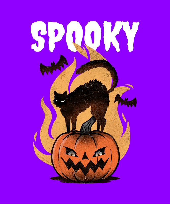 Spooky T Shirt Design Maker Featuring A Halloween Pumpkin