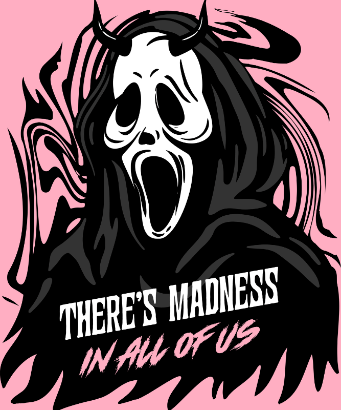 T Shirt Design Template Featuring A Scream Inspired Illustration