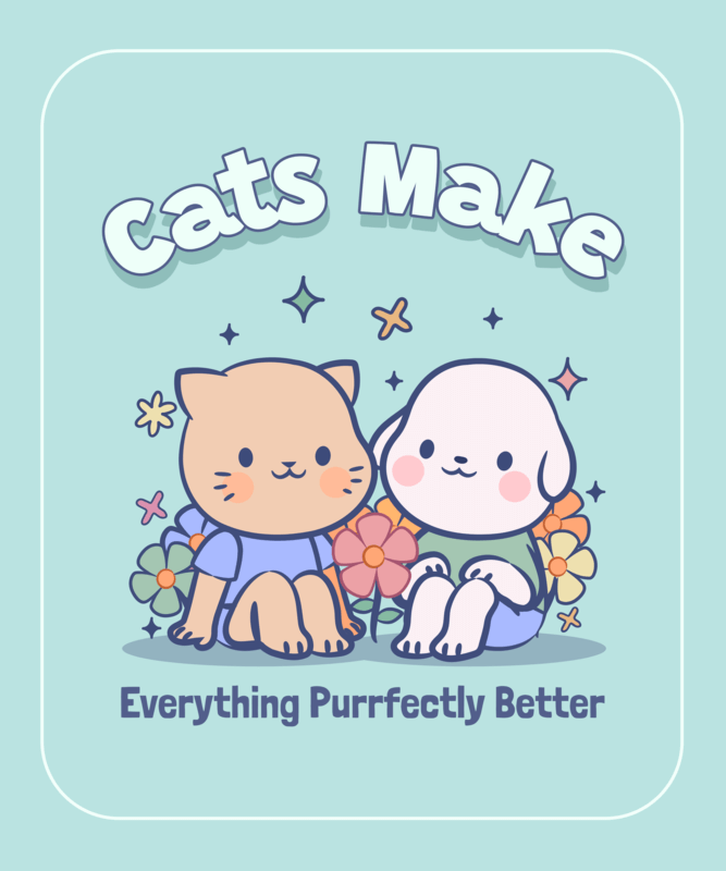 White Kitty T Shirt Design Creator Featuring A Friendship Quote