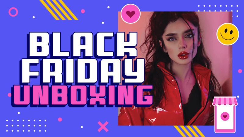 Youtube Thumbnail Generator For A Black Friday Unboxing Video