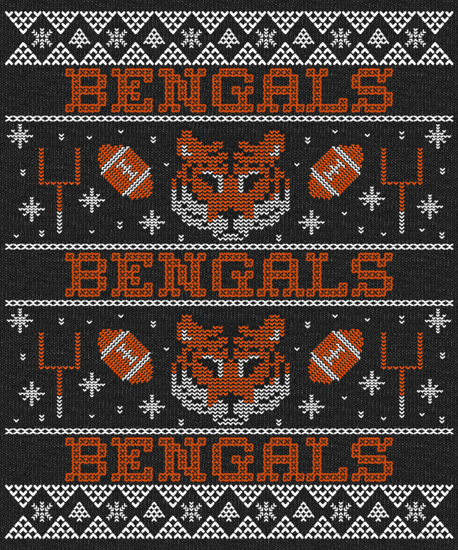 Christmas Ugly Sweater Style T Shirt Design Template With Tiger Graphics For A Football Team