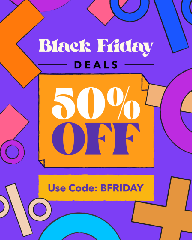 Colorful Instagram Post Template Featuring An Ad For A Black Friday Discount Sale