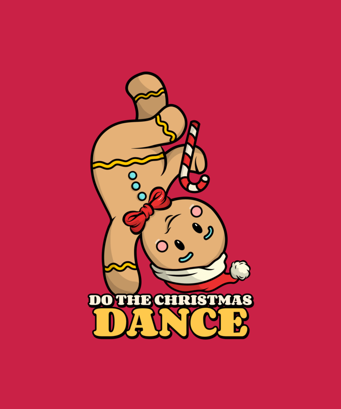 Funny T Shirt Design Template Featuring A Gingerbread Cookie