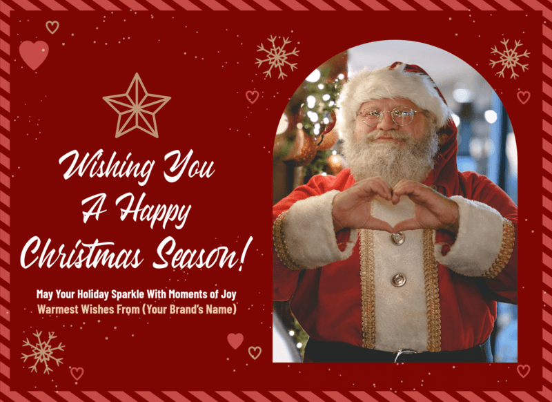 Greeting Card Design Template With A Happy Christmas Message From A Brand