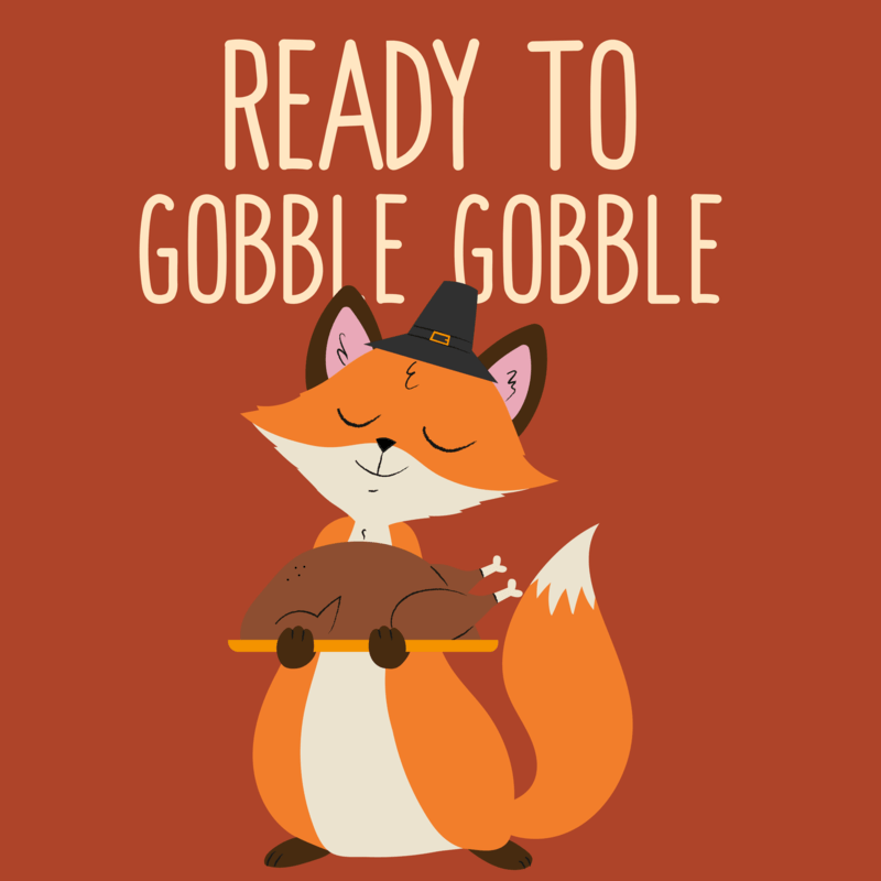 Illustrated T Shirt Design Template For Children With A Thanksgiving Fox Character