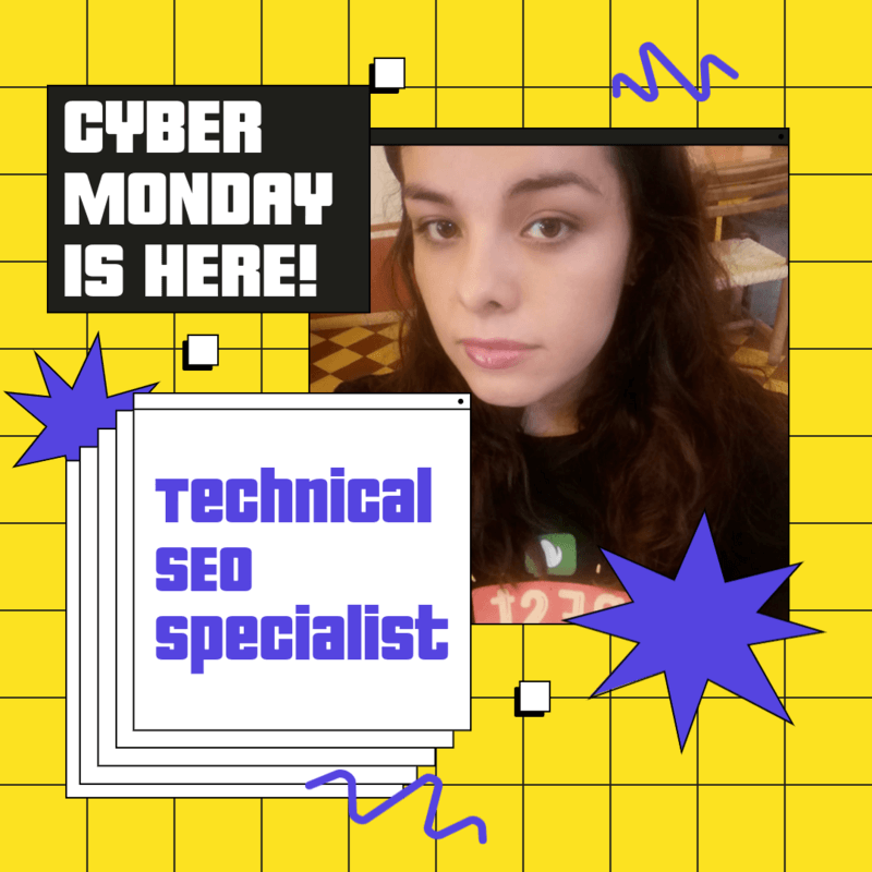 Instagram Post Template Featuring A Cyber Monday Promo With A Colorful Grid Layout