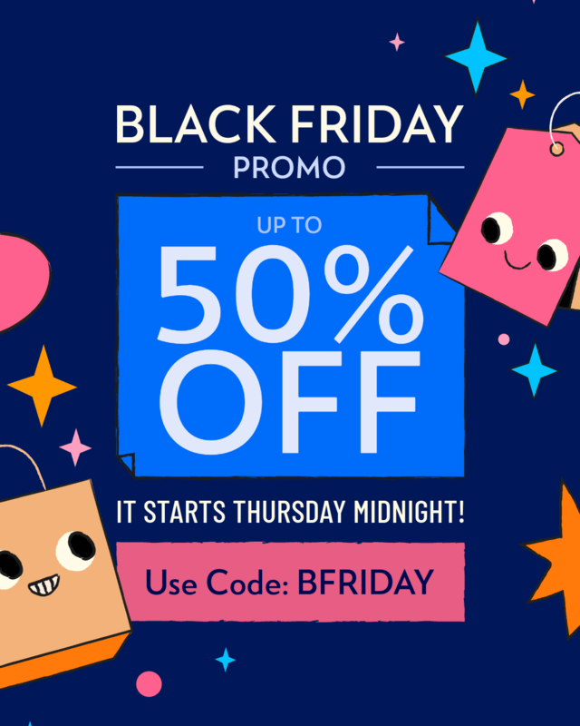 Instagram Post Template Featuring Cute Cartoonish Tags For Black Friday