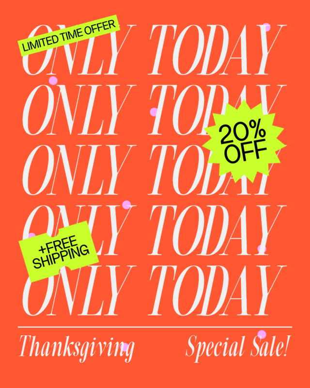 Instagram Post Template Featuring Repetitive Text To Promote A Time Limited Sale For Thanksgiving