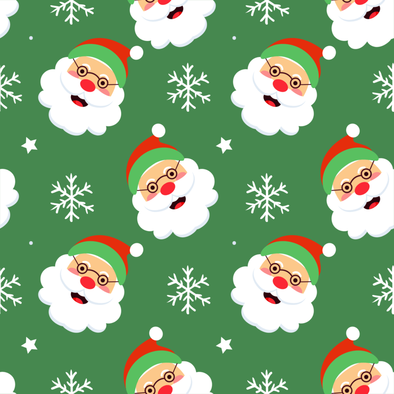 Print Pattern Design Template Featuring Santa Claus Illustrations