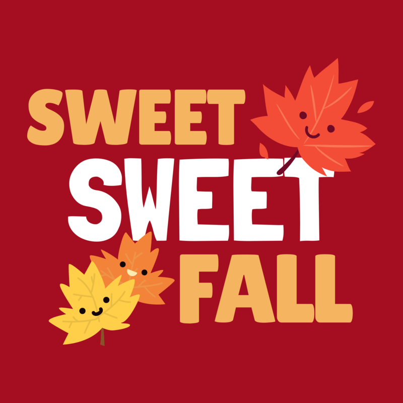 Sweet T Shirt Design Template With Fall Leaves To Celebrate Autumn Season