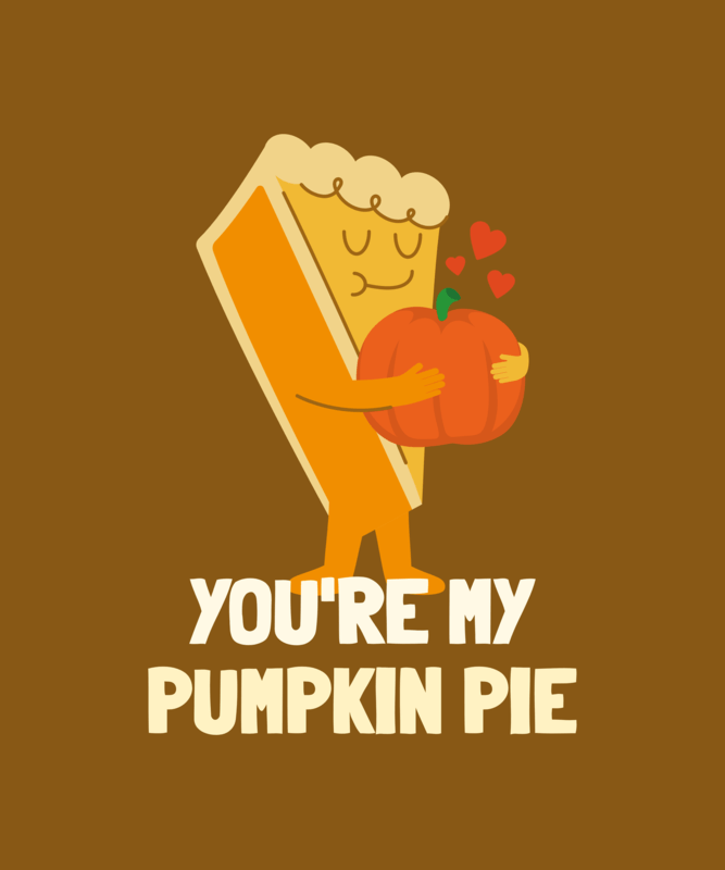 T Shirt Design Template Featuring A Slice Of Pumpkin Pie Graphic For Thanksgiving