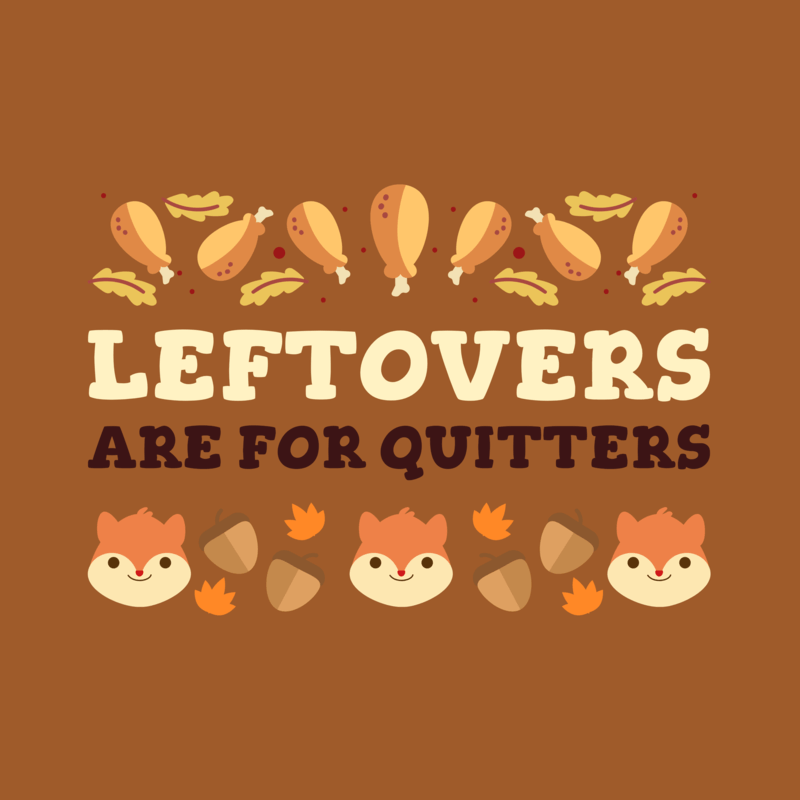 T Shirt Design Template Featuring Thanksgiving Leftover Food Graphics