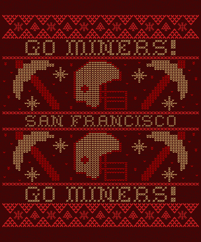 T Shirt Design Template With A Xmas Ugly Sweater Aesthetic For A Football Team Support