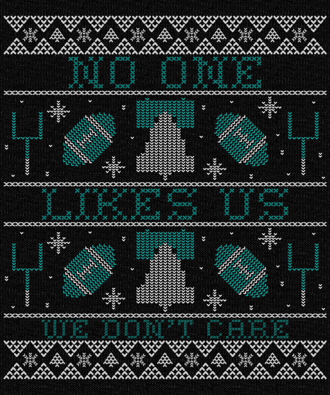 T Shirt Design Template With Football Graphics Inspired By A Christmas Ugly Sweater Aesthetic