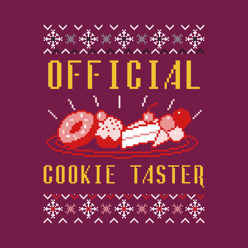 Ugly Christmas Sweater Design Template Featuring A Fun Cookie Quote