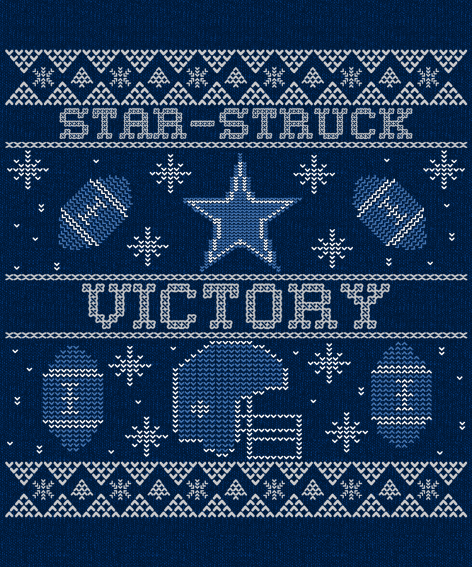 Ugly Christmas Sweater Inspired T Shirt Design Template With Embroidered Like Football Graphics