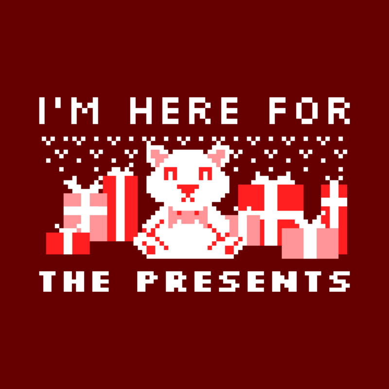 Ugly Christmas Sweater T Shirt Design Template Featuring Presents And A Cute Animal